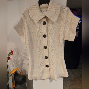 Design History Cream Cable Knit Cardigan